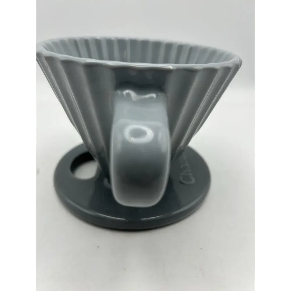 Chantal 8 oz Porcelain Pour Over Coffee Dripper Gray 92-FLT63 Fluted Cone